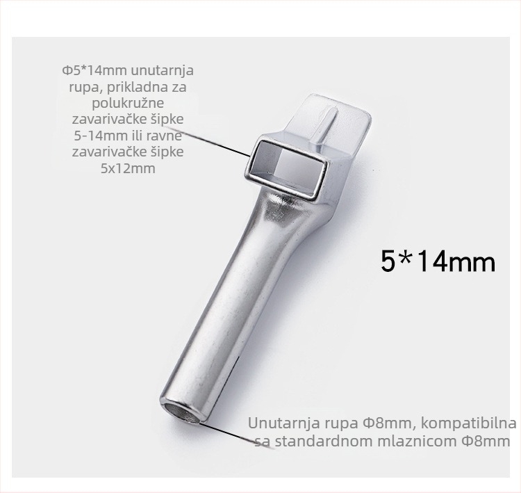 Pistol za zavarivanje toplim zrakom za PVC mekani plast, pravokutna mlaznica i ravna šipka za zavarivanje, 1600W, 220–240V, zaštita od pregrijavanja