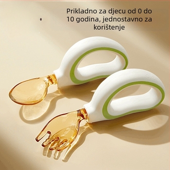 Set dječjih vilica i žlica — jednostavan stil, nehrđajući čelik, za prehranu, za djecu od 3 mjeseca (vilica/žlica)