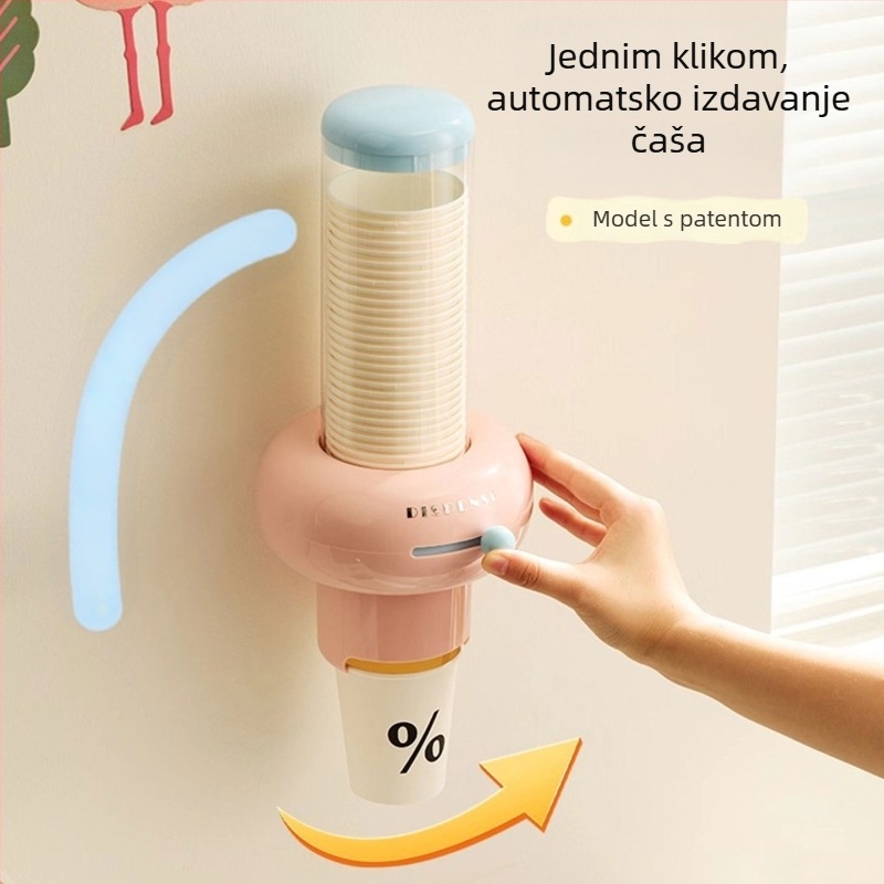 Zidni dozator za jednokratne čaše i držač papirnatih čaša