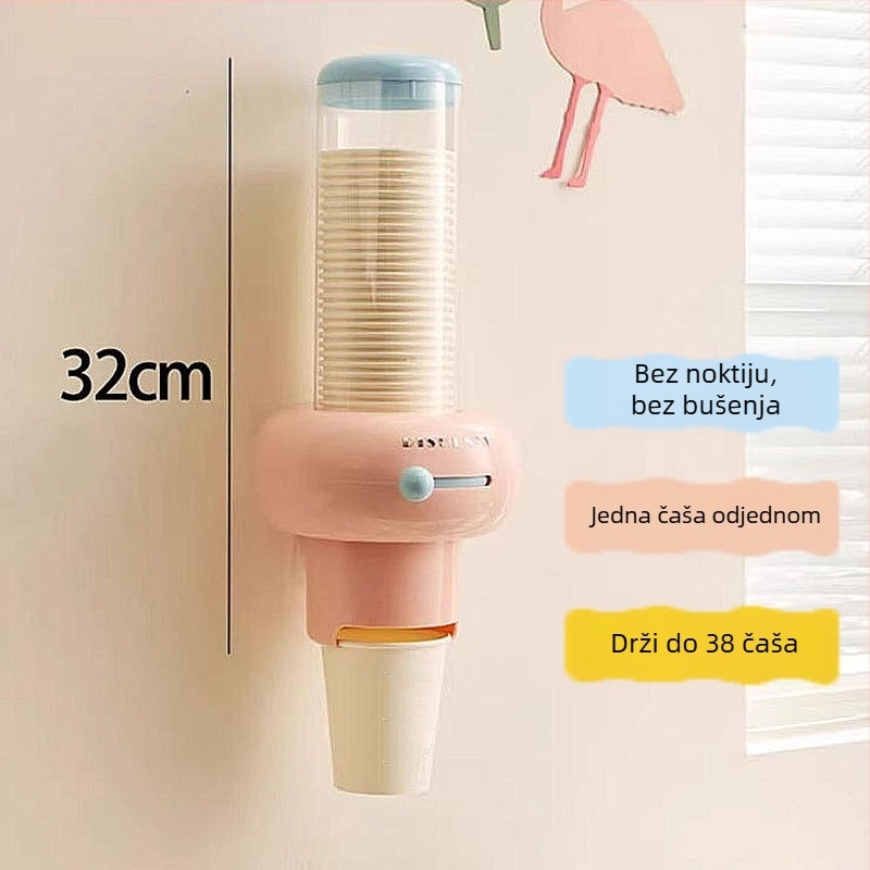 Zidni dozator za jednokratne čaše i držač papirnatih čaša