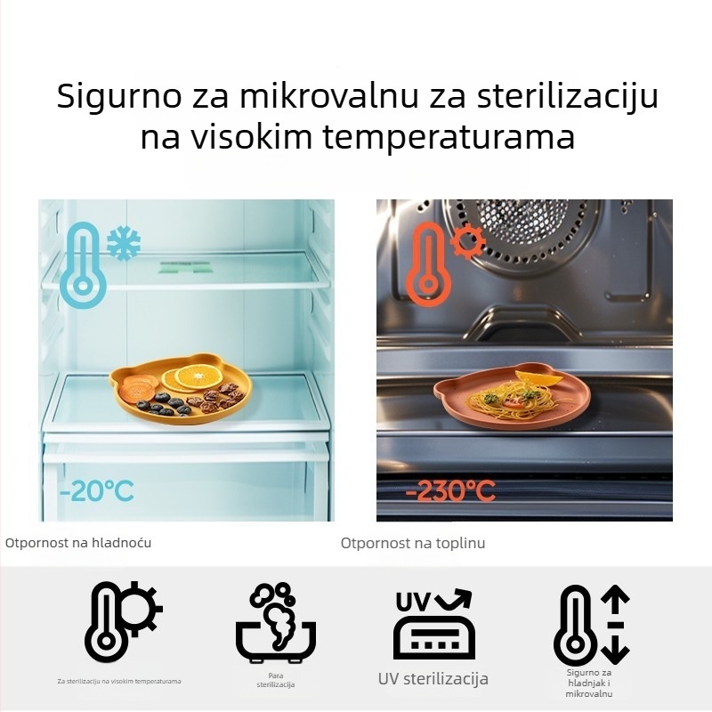 Dječji tanjur za jelo sa silikonskom usisnom bazom, Joyncleon/jingqi, za uzrast od 12 mjeseci, sladak stil