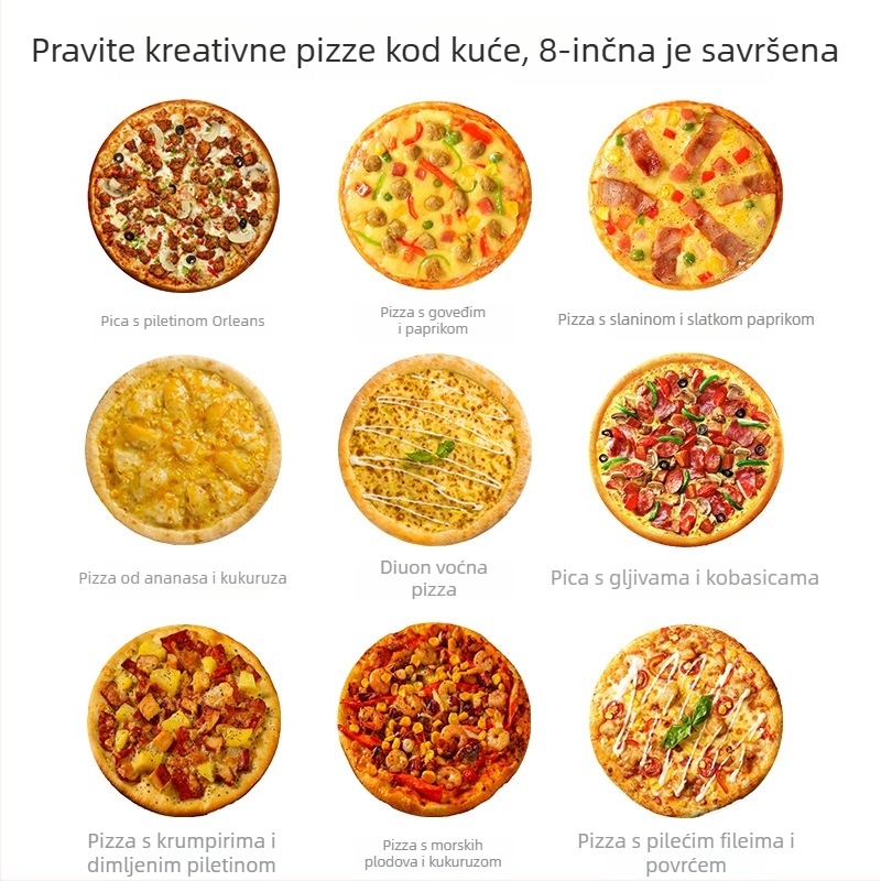 Monda B21C Električna Tava Za Pizzu S Dvostrukim Grijanjem i Dizajnom Za Vješanje