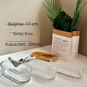 Staklena kutija za maslac s keramičkim nožem, zatvara spremnik za skladištenje maslaca i sira, razni stilovi