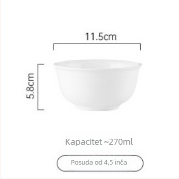 Set zdjela i tanjura od staklo-porcelana, skandinavski stil, okrugli oblici, mikrovalna sigurnost, otporno na toplinu