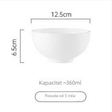 Set zdjela i tanjura od staklo-porcelana, skandinavski stil, okrugli oblici, mikrovalna sigurnost, otporno na toplinu