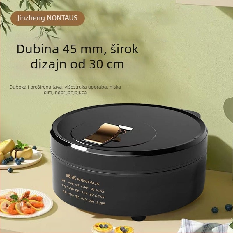 Električni tiganj za palačinke s dvostrukim zagrijavanjem, model YP-6628B, 1500W, 220V, mehaničko upravljanje