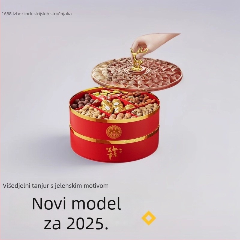 Plastični pladanj za voće — moderni minimalistički stil, mrežasti uzorak, lansiran 2025., posuda za užinu i pohranu suhog voća
