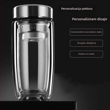 Čajna šalica u obliku jajeta guske, s odjeljivanjem čaja i vode, dvostruka izolacija, s filtrom, mogućnost prilagodbe logotipa