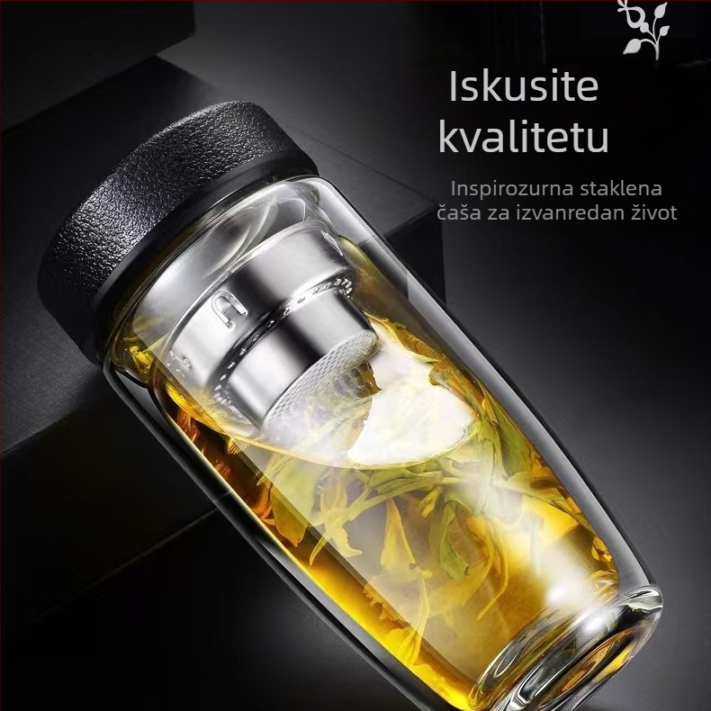 Čajna šalica u obliku jajeta guske, s odjeljivanjem čaja i vode, dvostruka izolacija, s filtrom, mogućnost prilagodbe logotipa