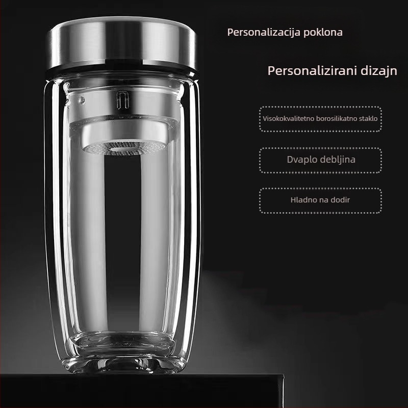 Čajna šalica u obliku jajeta guske, s odjeljivanjem čaja i vode, dvostruka izolacija, s filtrom, mogućnost prilagodbe logotipa