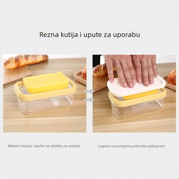 Pravokutna kutija za maslac sa rezanjem sira i zatvaranjem, kutija za pohranu