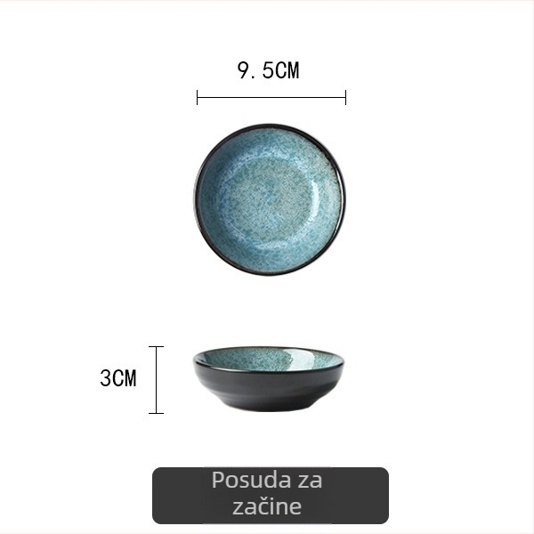Keramički set posuđa s ručno oslikanim ljilansom pod glazurom, porculan, uključuje zdjelu za rižu, tanjur za ribu i zdjelu za juhu s poklopcem