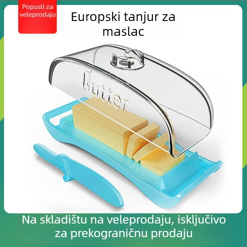 Posuda za maslac u europskom stilu, ABS materijal, PD marka, ispisano logo, prilagodljivo procesiranje