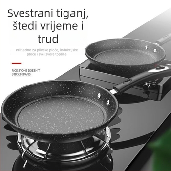 Tiganj od kovanog željeza, koreanskog stila, neprijanjajući i bez dima, pogodan za indukciju i plinsku kuhalu, dubina 4 cm