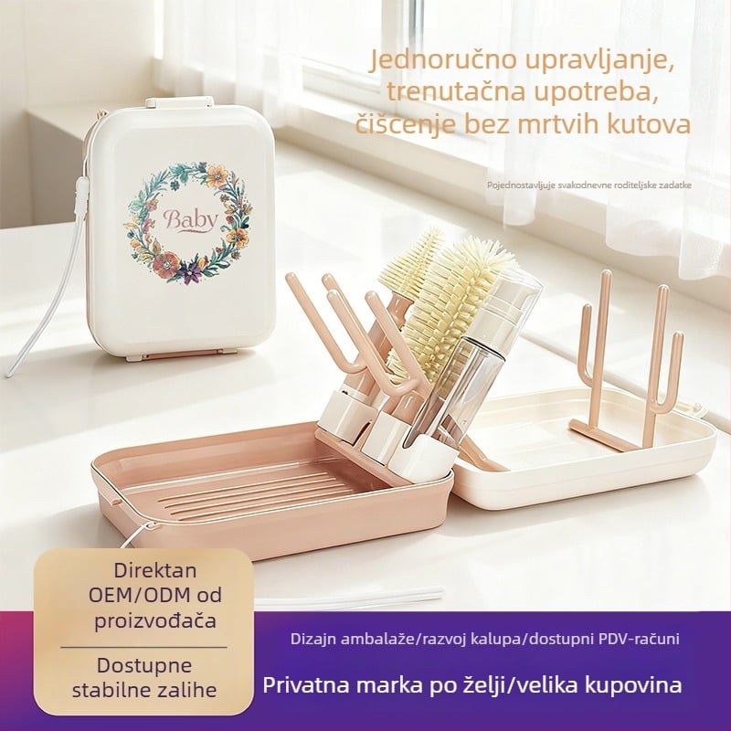 Nationals prijenosni set za čišćenje bočice s odvodnim nosačem i magnetskim pričvršćivanjem četke