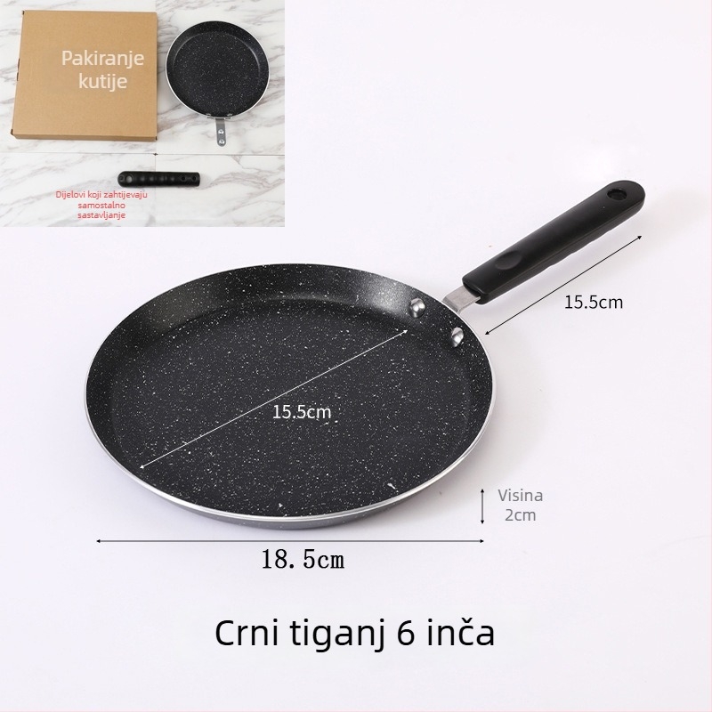 Neprijanjajuća tava za prženje, kompatibilna s indukcijskim pločama, aluminijska legura, složeno dno, dubina 2 cm