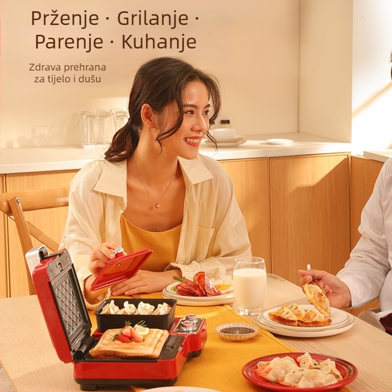 Yidepu YD-520Z 3-u-1 stroj za doručak – 1200W, 220V/50Hz; funkcije: grijanje, pečenje, kuhanje jaja, prženje jaja, odmrzavanje; potpuno automatski rad, mehanička kontrola.