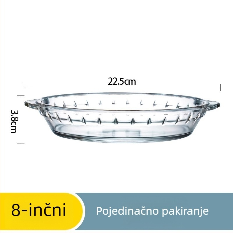 Staklena posuda za pečenje otporna na visoke temperature, za mikrovalnu, prozirna posuda za posluživanje u kućanstvu