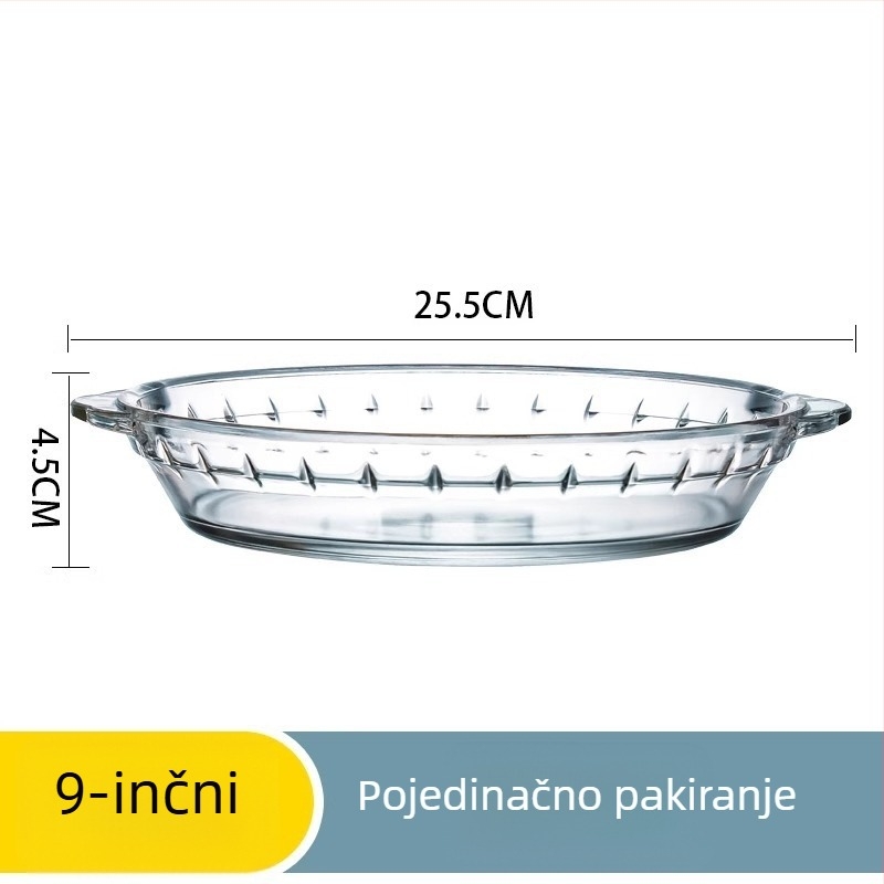 Staklena posuda za pečenje otporna na visoke temperature, za mikrovalnu, prozirna posuda za posluživanje u kućanstvu