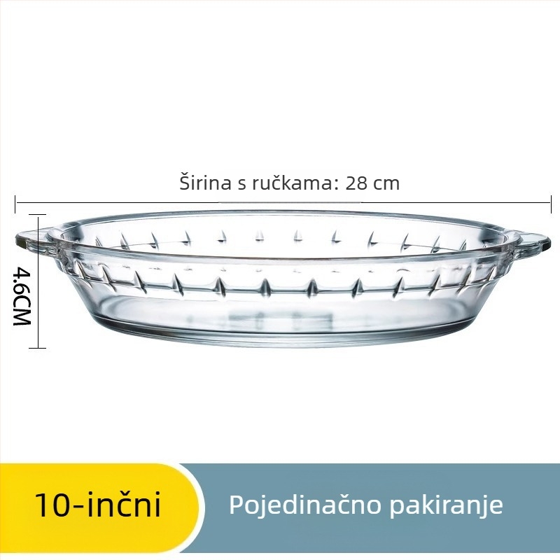 Staklena posuda za pečenje otporna na visoke temperature, za mikrovalnu, prozirna posuda za posluživanje u kućanstvu
