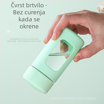 Kućna staklena čaša za vodu, cilindričnog oblika s integriranim filtrom, otporna na visoke temperature, brtvljenje i nepropušta tekućinu, moderan minimalistički dizajn