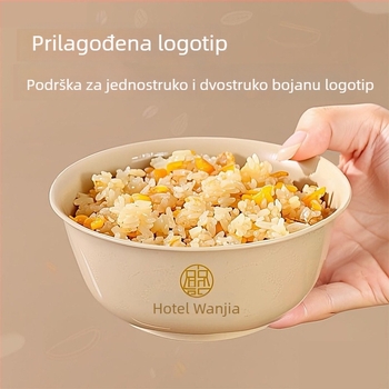 Set jednoraznih zdjela od ljuske riža i štapića za jelo, prehrambene klase, 250 ml, mogućnost tiska loga