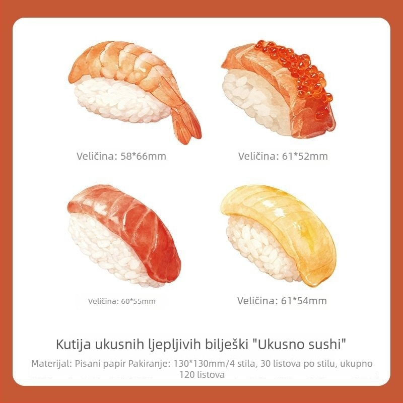 Set Post-it bilježaka - tema kruha u japanskom kawaii stilu za dnevnik - 120 unutarnjih stranica - Mr. Paper - osnovno pakiranje