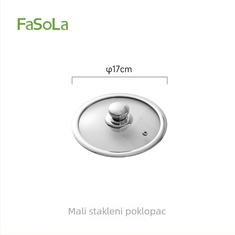 FaSoLa Posuda od nehrđajućeg čelika s dvostrukim ručkama, brušeni završetak, glavno tijelo 304, ručka 201, sigurno u mikrovalnoj pećnici