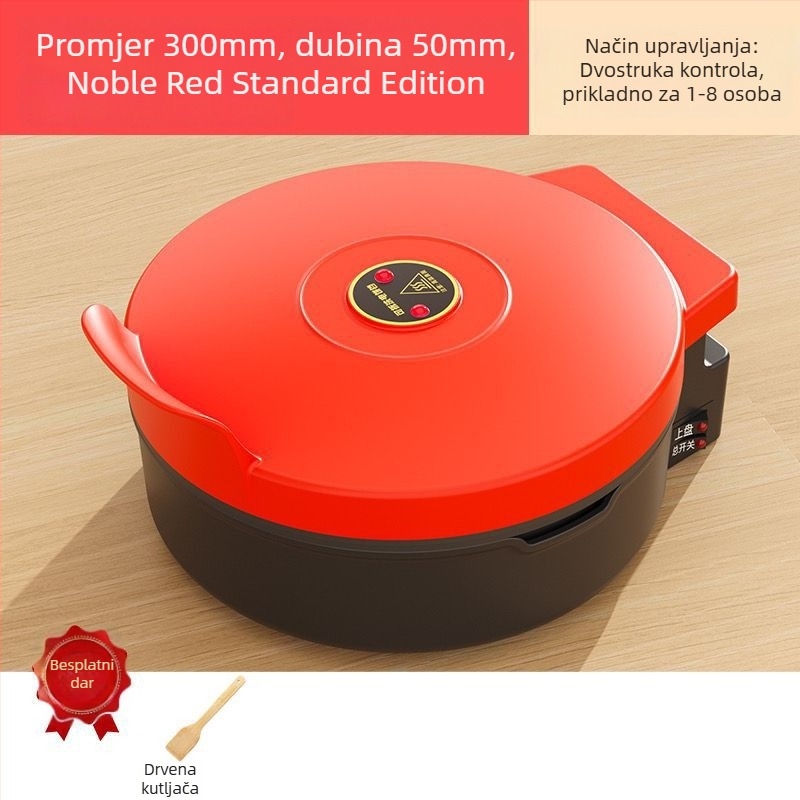 Električni stroj za crepe s odvojivim i perivim dijelovima, jednostrano grijanje, upravljanje gumbima, 1500 W+