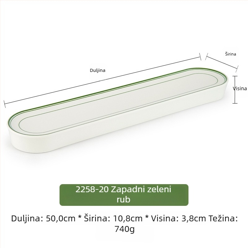 Ploški tanjur, pravokutnog oblika, melamin, podglažni završetak, nordijski stil