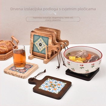 Drvena kvadratna podloga za stol za posuđe, modernog minimalističkog dizajna, marka One wood and one craftsman, šifra 1990