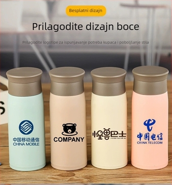 Dvostruko staklena čaša za vodu s logotipom, zaštita od opeklina i toplinska izolacija
