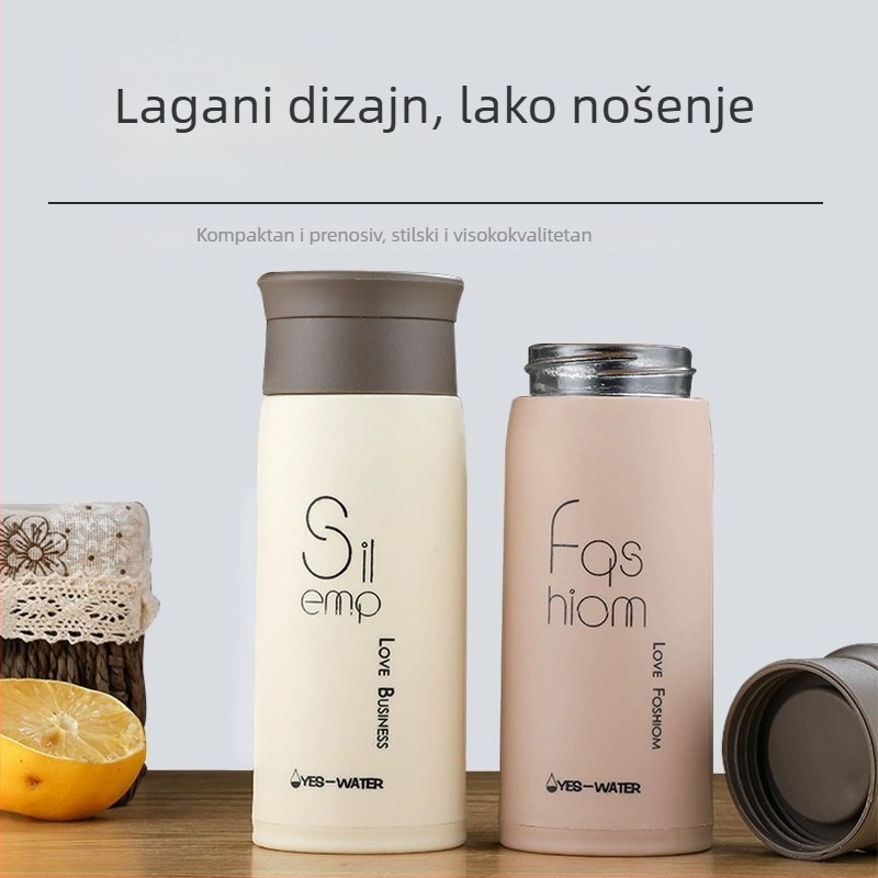 Dvostruko staklena čaša za vodu s logotipom, zaštita od opeklina i toplinska izolacija