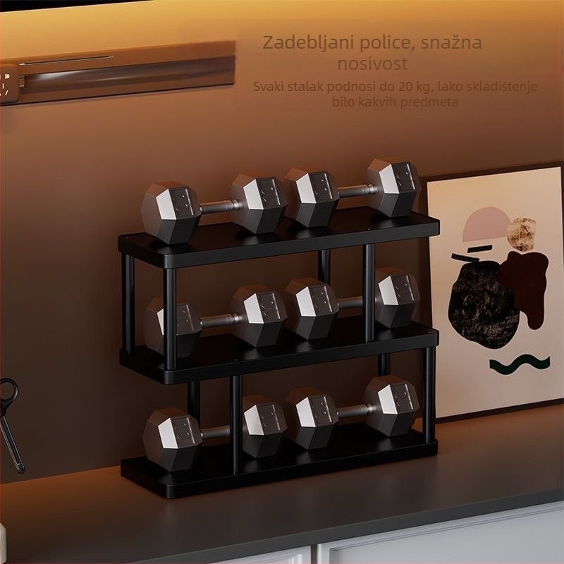 Stolni držač za čaše i skladište - (2-slojni, umjetna ploča, montaža, skladište šminke i osobne njege)
