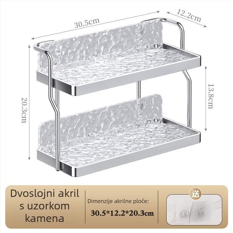 Trostruki stolni organizator za šalice i staklenu posudu, od karbonske čelika, višenamjenski, bez montaže