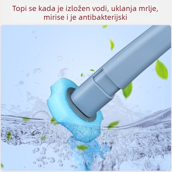 Plastični set četke za WC sa spremnikom — čišćenje bez mrtvih kutova, zamjenjiva glava četke