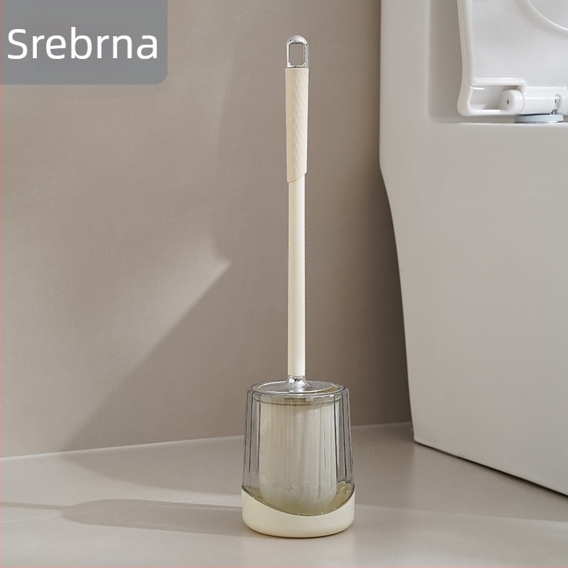Četka za čišćenje WC-a s bazom, dugačak držač, zidni nosač, mekane četine, plastična konstrukcija (težina 350 g)