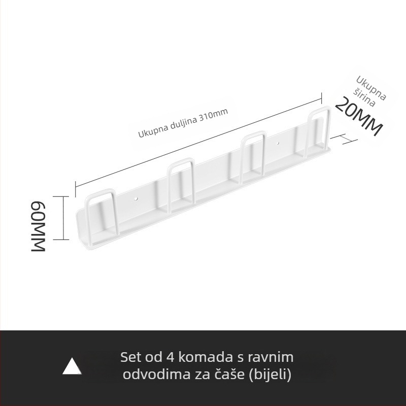 Stalak za čaše na zidu, bez bušenja, odvodi držač za čaše od karbonskog čelika (210 g)