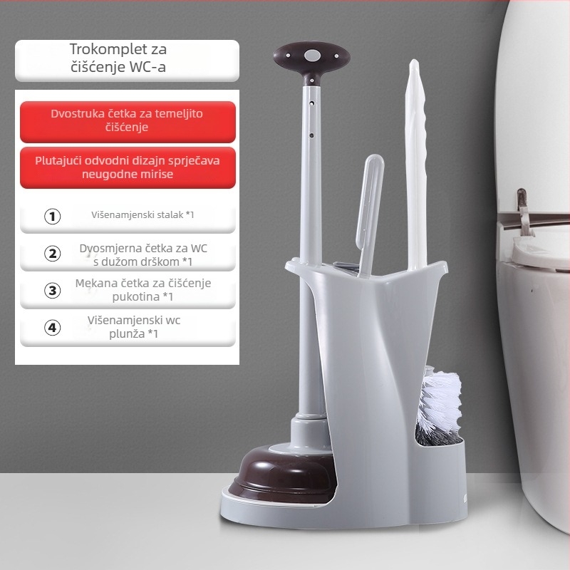 Set četke za WC s bazom i odvodom – plastika, 800 g, Oberner, Zhejiang podrijetlo