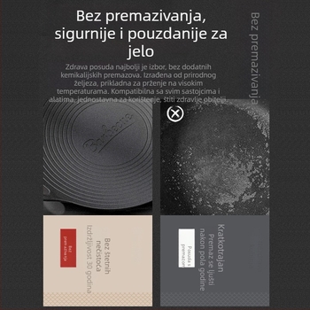 Prijenosna okrugla grill pločica od željeza, korejskog stila, 2 kg, višenamjenska, bez premazivanja, moderni minimalistički dizajn