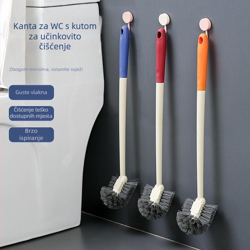 Četka za toaletu za kućnu uporabu, mekane dlačice, duga drška, zidni držač | Marka Jingyuxin | Materijal: plastika | Težina: 112 g | Izdanje: proljeće 2021