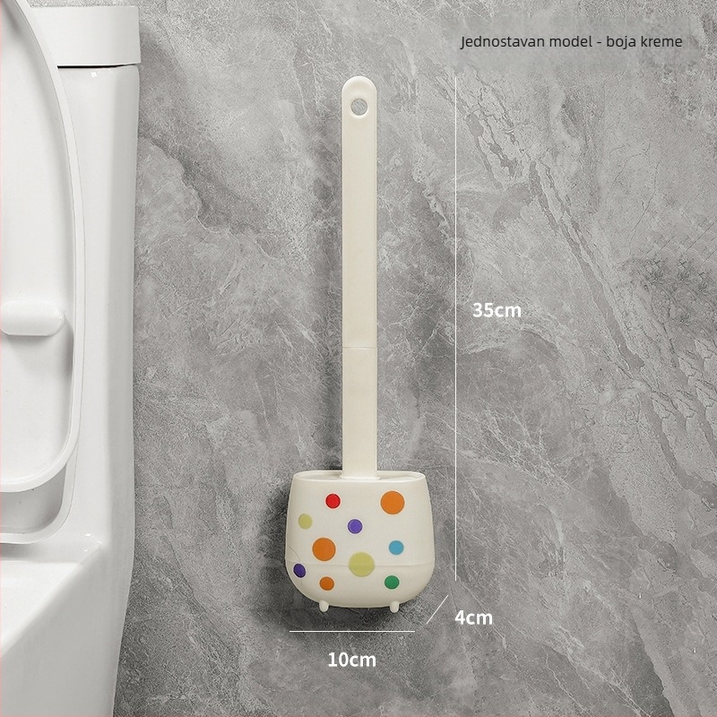 Zidna četka za WC s bazom, dugačkim držalom, 3-u-1 set, plastična