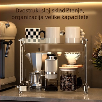 Stolni držač čaša – velik kapacitet, Glacier uzorak, moderan minimalistički stil, plastika, bez bušenja