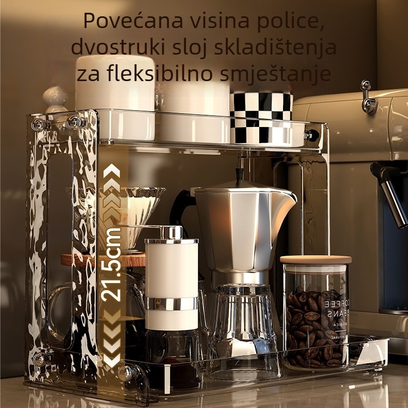 Stolni držač čaša – velik kapacitet, Glacier uzorak, moderan minimalistički stil, plastika, bez bušenja