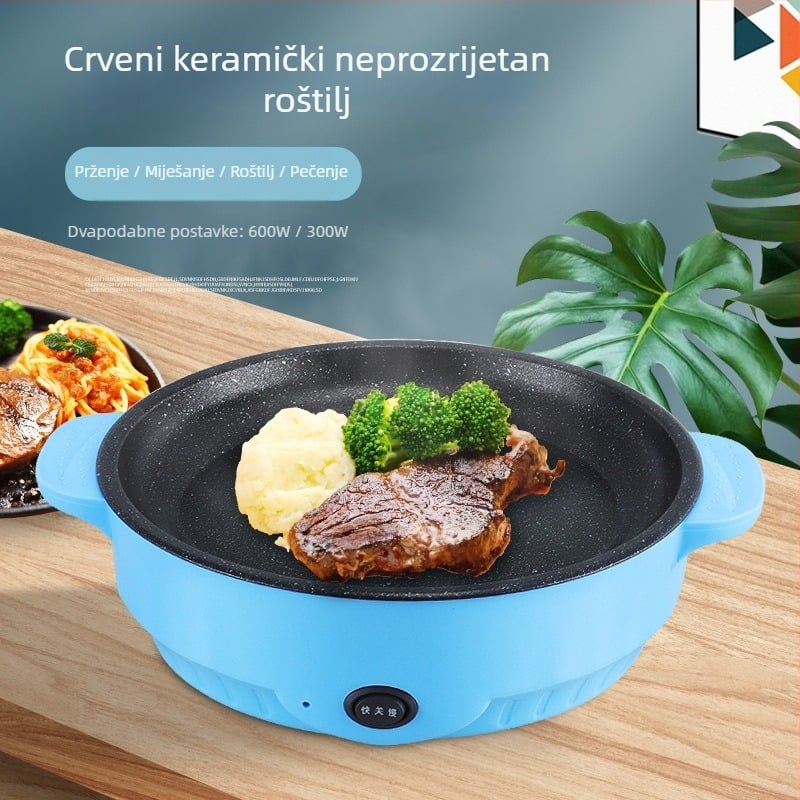 Električna posuda za pečenje kolača s funkcijama prženja i pečenja; upravljačke tipke; jednostrano grijanje; model Jinyun-DKP; snaga ≤800W.