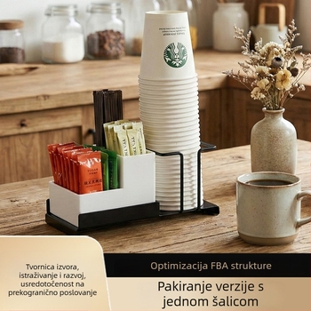 Držač čaša i skladište papirnatih čaša od karbonskog čelika, za stolnu uporabu, 219 g, moderan jednostavan stil