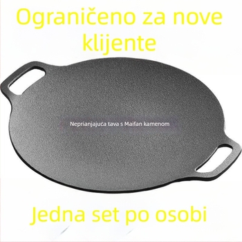 Vanjska tava za roštilj teppanyaki i korejski BBQ, okrugla, neprijanjajuća, premium kvalitete, modern dizajn