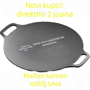 Vanjska tava za roštilj teppanyaki i korejski BBQ, okrugla, neprijanjajuća, premium kvalitete, modern dizajn