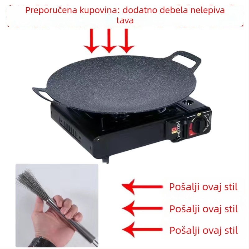 Vanjska tava za roštilj teppanyaki i korejski BBQ, okrugla, neprijanjajuća, premium kvalitete, modern dizajn
