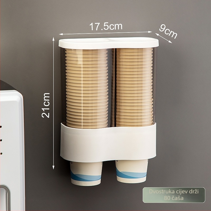 Držač čaša - plastični, bez bušenja, zidni, s zaštitom od prašine, moderan minimalistički stil (težina 652 g, marka Xing Tuan)
